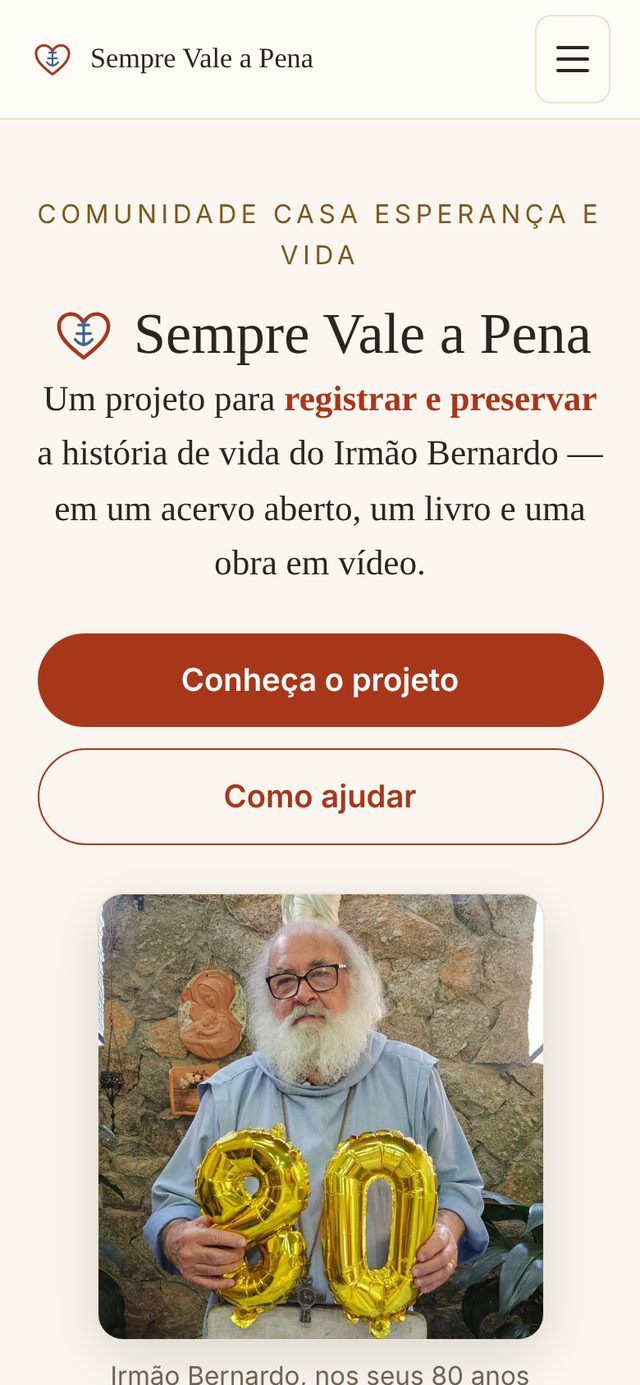 A página inicial do site, com o item Como ajudar destacado no menu.