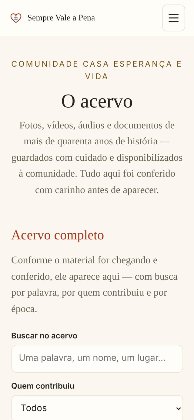 O acervo público do projeto, onde as contribuições ficam.